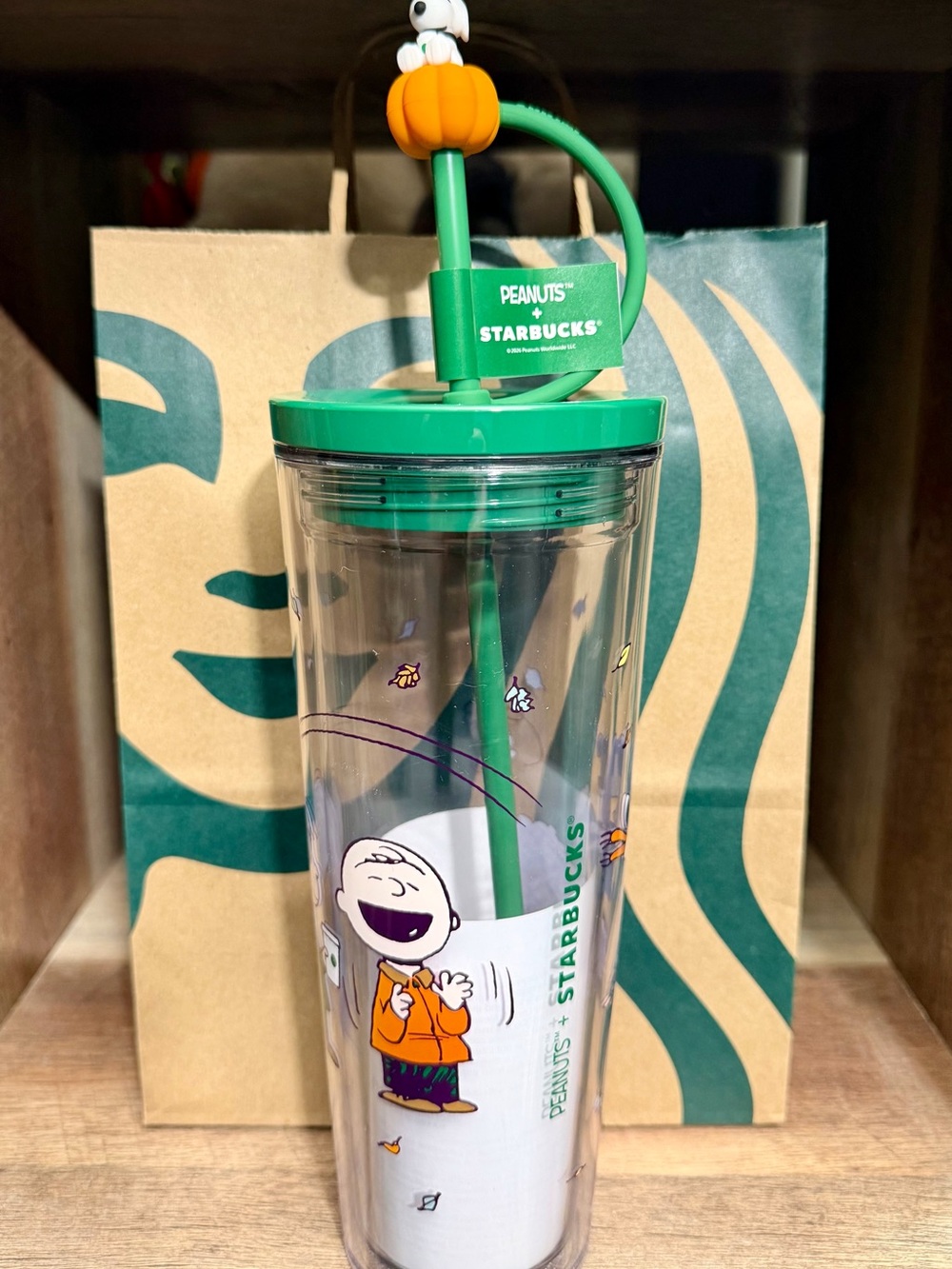 Starbucks Peanuts clear 24 oz tumbler